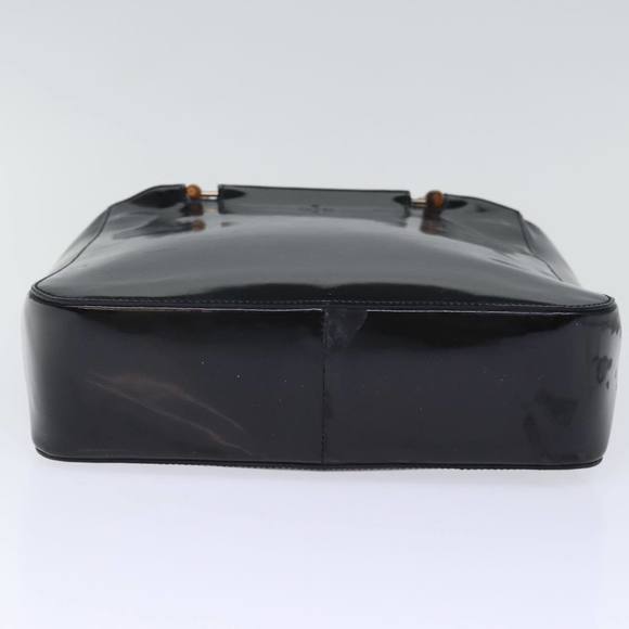 GUCCI Bamboo Hand Bag Enamel Black 93152 212792 Auth ep4078 - Picture 5 of 16
